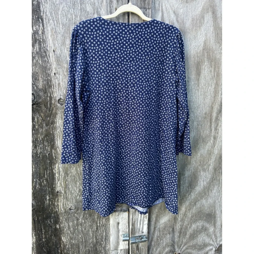 Eileen West Floral Sleep Shirt Tunic‎ Women's Small Cottagecore Lace Nightgown